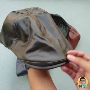 หมวกติงลี่ หมวกเซี่ยงไฮ้ (Flat Cap) - หนังเทียม หมวกหนัง หมวกไบเล่ หมวกเบเร่ต์