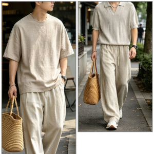 NEW BOLUNE | Linen Loose Mens Trousers