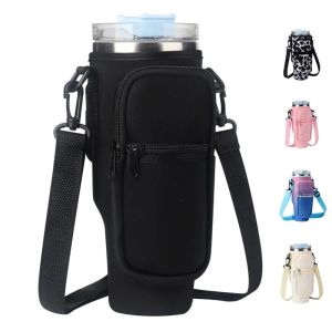 40oz Water Bottle Carrier Bag For Stanley Quencher Cup Sleeve with Adjustable Shoulder Strap Water Bottle Holder Pouch