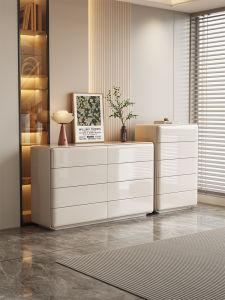 Italian Minimalist Creamy Style Chest of Drawers