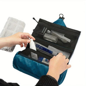 Travel Foldable Toiletry Bag Mens Portable Dry and Wet Separation Wash Storage Pouch Waterproof Womens Makeup Bag
