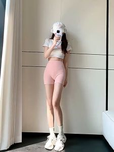 CHIKOOL Ice Silk Safety Pants Anti-Exposure Leggings Womens Summer Thin Shark Pants Hip-Lifting And Abdomen-Tightening Pants Three-Quarter Yoga Shorts