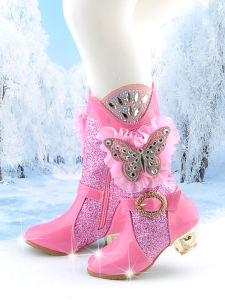 Stylish Girls Princess Boots Warm Mid-calf