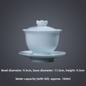 Dehua White Porcelain Shadow Blue Glaze Tea Bowl Not Hot to the Touch