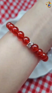 Premium Grade Icy Red Agate Bracelet