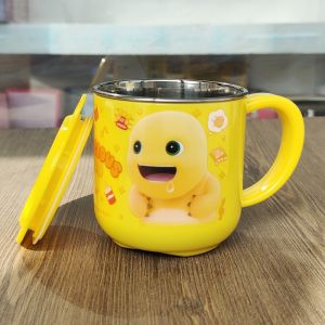 Childrens Water Cup 304 Stainless Steel Inner Tank Double Layer Milk Cup Kindergarten Drinking Water Cup Cartoon Cute