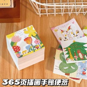 Mini Cute Cartoon DIY Trang Trí Nhật Ký Giấy Lưu Niệm 365 Trang Có Thể Xé Tác Phẩm Nghệ Thuật Cao Thẩm Mỹ Ghi Chú Vui Nhộn
