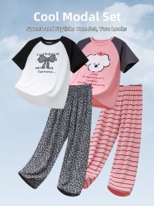 YINGXIAOYA | Spring/Summer Modal Short Sleeve Sleepwear for Middle and Older Children Sweet and Cool Style