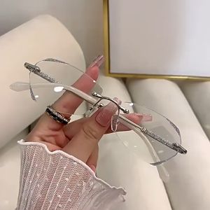 Original Kacamata Miopi Rabun Jauh Lensa Anti Blueray Frameless Kualitas Premium Pria Wanita