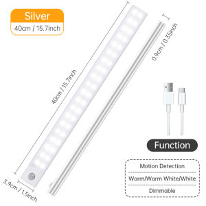 USB Rechargeable Wireless LED Motion Sensor Night Light Under Cabinet Wardrobe Backlight Lamp for Kitchen Staircase Bedroom Home