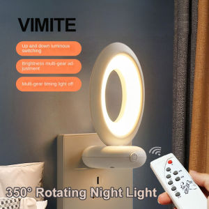 【Ready Stock】Vimite 3-Color Remote Control LED Night Light soft eye protection sleep atmosphere bedroom bedside lamp lampu tidur Plug In for Kids Room Home Decoration Baby Lamp 遥控夜灯卧室床头灯