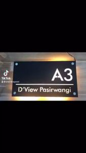 Nomor Rumah Akrilik LED Minimalis Modern