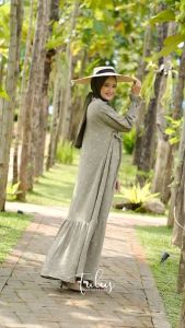 Tulus Signature Cevra Dress LD 120 Gamis Wanita Muslim Maxi Jumbo Airflow Crinkle Jaguard Premium Motif Polos Busui