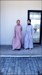 SABRINA FASHION - Syawitri Dress Wanita Korean Style Busui Ruffle Gamis Wanita Kekinian Terbaru 2023