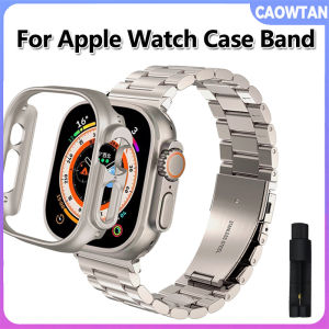 Stainless Steel Strap+Case For Apple Watch Band Ultra 49mm Metal Wristband Cover Band i Watch 8 Strap 45mm 42 44mm 38 41mm Bumper
