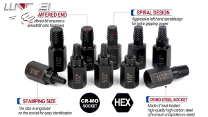 10Pcs Screw Extractor Set Professional Broken Bolt Remover 1/8"-13/32" Easy Out Bolt Extractor Kit