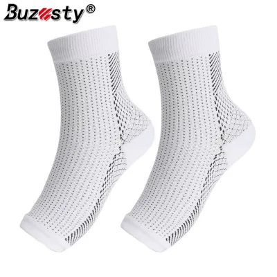 Buzesty 1 Pair Ankle Support Brace Sleeve Neuropathy Socks Foot Compression Sleeve For Pain Anti Fatigue Compression Foot Sleeve Support Brace Socks