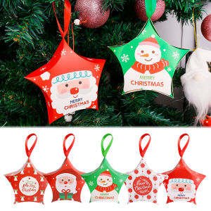 Giáng sinh Sáng tạo hộp quà tặng Santa Claus hộp kẹo hình ngôi sao giáng sinh vui vẻ Hộp túi cho nhà năm mới trang trí giáng sinh trẻ em Quà tặng