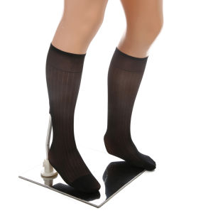 ไนล่อนบางสูทบุรุษถุงเท้าถุงเท้าชุดธุรกิจยืดหยุ่นกว้างลายทางขึ้นซีทรูผ่านถุงน่อง