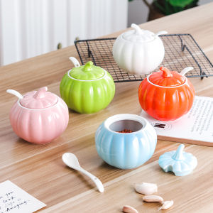 Ceramic Seasoning Jar Household Spice Box Seasoning Jar Kitchen Supplies Spice Jar Sucrier Salt Jar Chili Oil Can