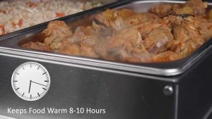 Firenzzi Food Warmer 3 Serving Tray with Lid FW-313 Food Grade Stainless Steel Catering Tray Keep Warm