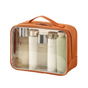 Waterproof Travel Cosmetic Bag in Ins Style with Transparent PVC and Ample Storage C211