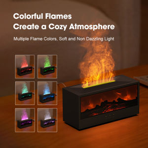Simulated Fireplace Flame Aromatherapy Machine Desktop Home Remote Control Simulated Charcoal Fireplace Humidifier Gift