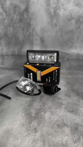 MURAH PAKET LAMPU MINI FOGLAMP 4 MATA LENSA 6 MODE HI LOW FLASH DEVIL STROBO DOUBLE COLOR PUTIH KUNING 18 WATT DC 12 - 80V F4-C UNIVERSAL LAMPU MINI D2 LASER LAMPU TEMBAK SQL 4 LED + Saklar Lampu Tembak Lampu Biled Spion On Off On Breket Lubang Spion