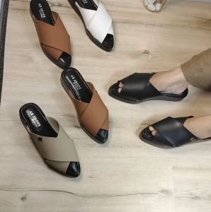 NATASHA - Sandal Flat & Mules Wanita Silang Super Empuk dan Nyaman