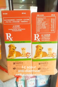 60ml LC Scour Syrup All Stages Adult Kitten Puppy Supports Digestion Appetite Pet Essentials