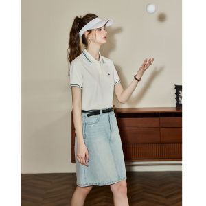 KUHNMARVIN | Áo Thun Polo Cổ Sọc Màu Đối Lập Tay Ngắn Chất Liệu Mát
