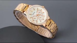 Paket Box Exclusive + Paperbag + Kartu / Jam Tangan Fos Berlian VA-945SAA / Jam Tangan Fashion Wanita Tali Rantai Diameter 37 cm