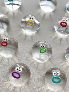 Transparent Soft Gel Squeezable Cute Emoji Packaging Toys Womens Stress Reducing Balls Mud Texture Small Cartoon Toys Stress Reducing Toys