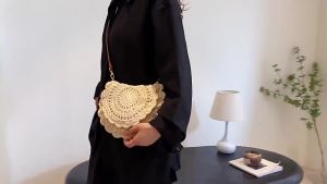Túi Xách Cotton Dệt Vintage Túi Đeo Chéo Mùa Hè Đi Biển Dành Cho Nữ Túi Đeo Vai Thời Trang Giản Dị Kiểu Dáng Yên Ngựa Mềm Mại