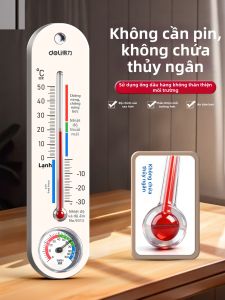 deli | Thermometer Độ Ẩm & Nhiệt Độ Trong Nhà Chính Xác Cao Treo Tường Phòng Bé