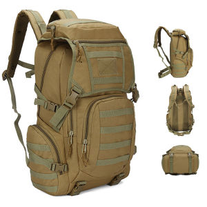 50L กระเป๋าเป้สะพายหลังยุทธวิธีกีฬากลางแจ้งเดินป่า Rucksack 3P Molle Daypack การล่าสัตว์ปีนเขากระเป๋ากันน้ําตกปลาเดินป่ากระเป๋า