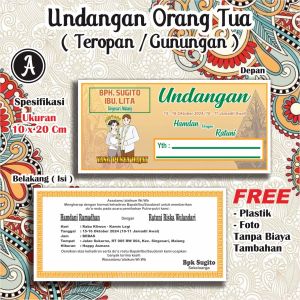 50 Pcs Undangan 1 Lembar Gunungan / Teropan A