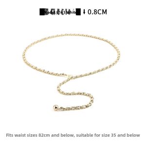 BILLI ZILLY | New Stylish Versatile Metal Chain Thin Waist Belt Black
