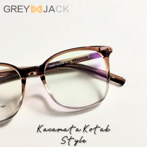 Grey Jack Frame Kacamata Kotak TR+Acetate Style Laki-laki dan Wanita Bisa Minus 21037