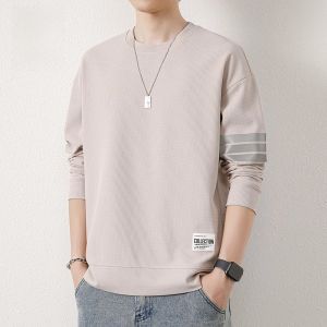 ROMON | Loose Fit Round Neck Long Sleeve Sweatshirt Casual Spring Fashionable Mens T-Shirt Lomond Youth Style Antistatic Polyester