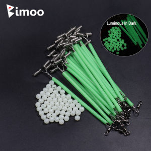 50pcs Stainless Steel Fishing Lures Wire Leader Trace Luminous Tube T-Shape Balance Arm Rolling Swivels Sea Fishing Rigs Making