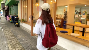 Belfoyer กระเป๋าสะพายคู่ธรรมดาสีทึบกระเป๋านักเรียนมัธยมต้นและมัธยมปลายขนาดใหญ่กระเป๋าเป้สะพายหลังท่องเที่ยวแบบสบาย ๆ