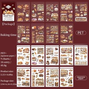 18Pcs Dual Stickers PET Paper Coil Book Leisurely Moment Daily Life Material Package Supplies Background Scrapbook 161*100mm