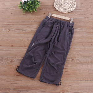 Outdoor Childrens Casual Trousers Summer New Style Boys And Girls Elastic Sports Five-Seven Shorts Quick Dry Woven Fabric