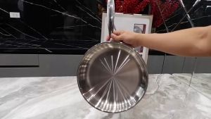 Chảo inox TRIMAX 3 Lớp 28Cm Seka SK6040 - Chảo inox Cạn Lòng Dùng Cho Mọi Loại Bếp - Hàng Chính Hãng