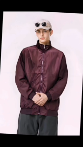 New Men Casual Bomber Jacket with Zipper Closure and Shirt Collar  l 8232