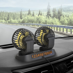 Double Head Car Fan USB Charge Big Wind Three Speed Control Back Seat Fan for Car