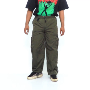 KUZI PROJECT - Celana Panjang Nylon - Alfa - Olive - Track Pants - Reguler fit