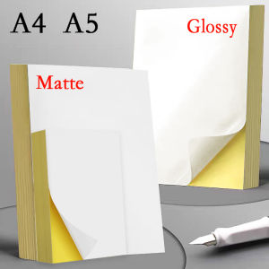 A4/A5 20/50pcs White Self-Adhesive Paper Sticker Matte Glossy Surface Paper Sheet for Laser Inkjet Printer Label Copier Writable