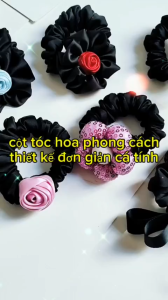 cột tóc hoa hồng cao cấp